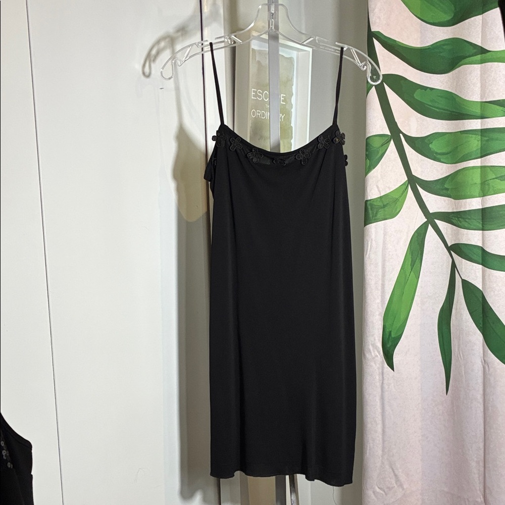 Anni Kuan 90s Black Dress Carolyn Bessette Look Very RARE Elegant Design